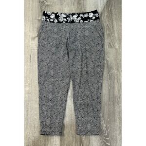 Lululemon Black Departure Pants In Plush Petal Floral Women's Size 10 Athleisure